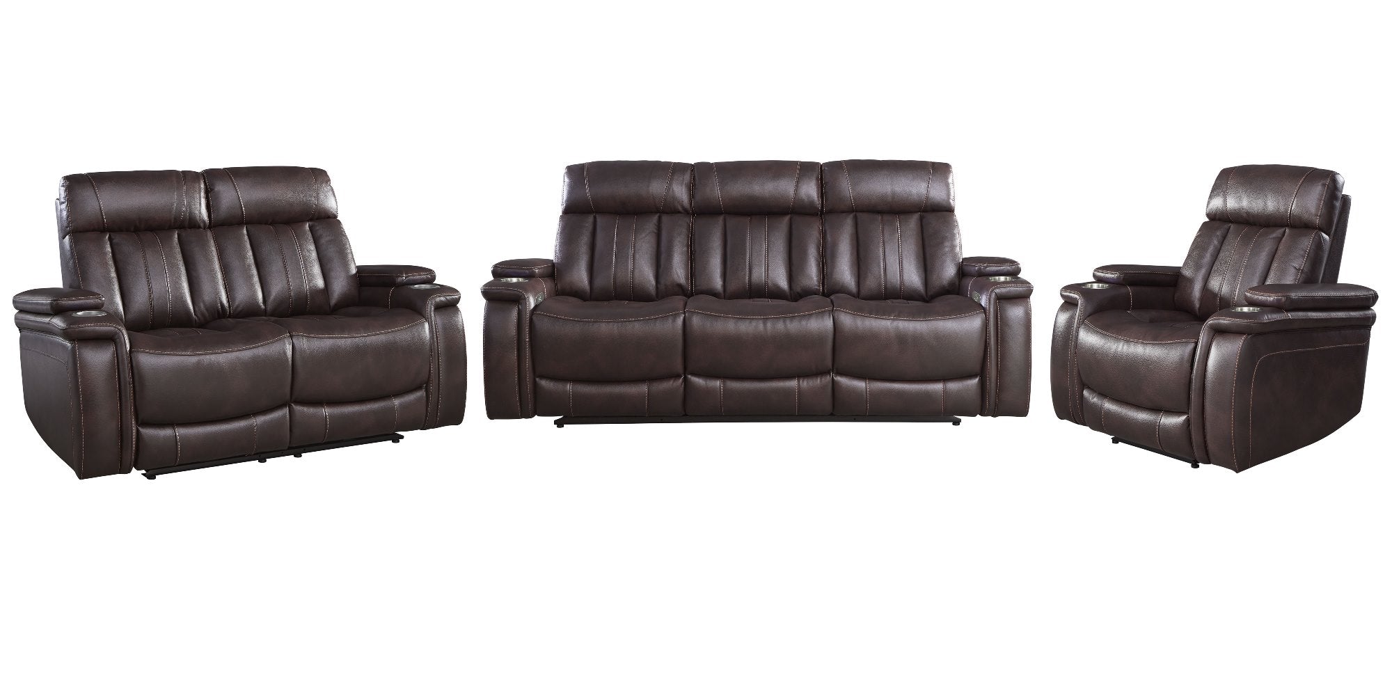 Parker Living Royce - Fantom Brown Power Reclining Sofa Loveseat and Recliner