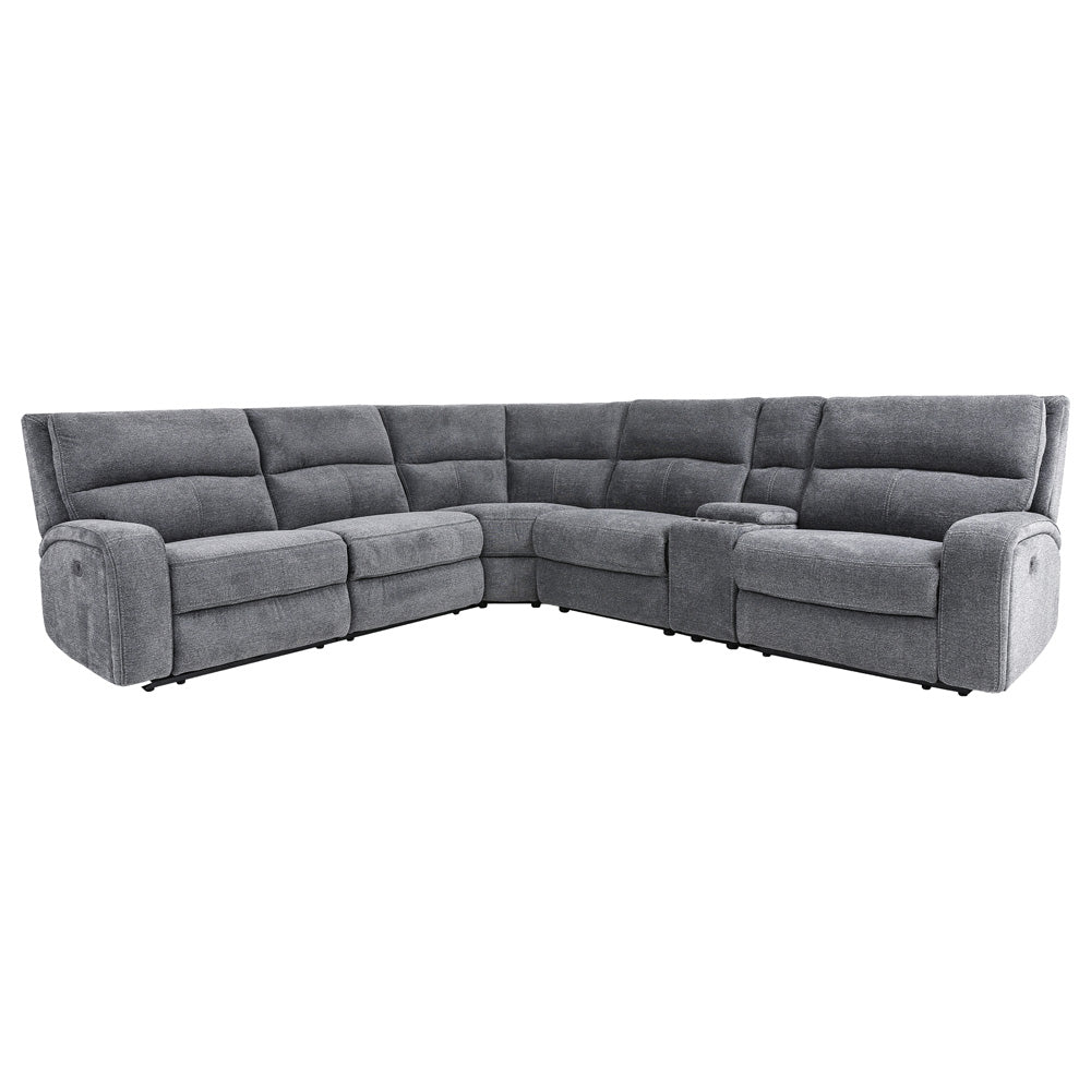 Parker Living Polaris - Bizmark Grey 6 Piece Modular Power Reclining Sectional with Power Adjustable Headrests