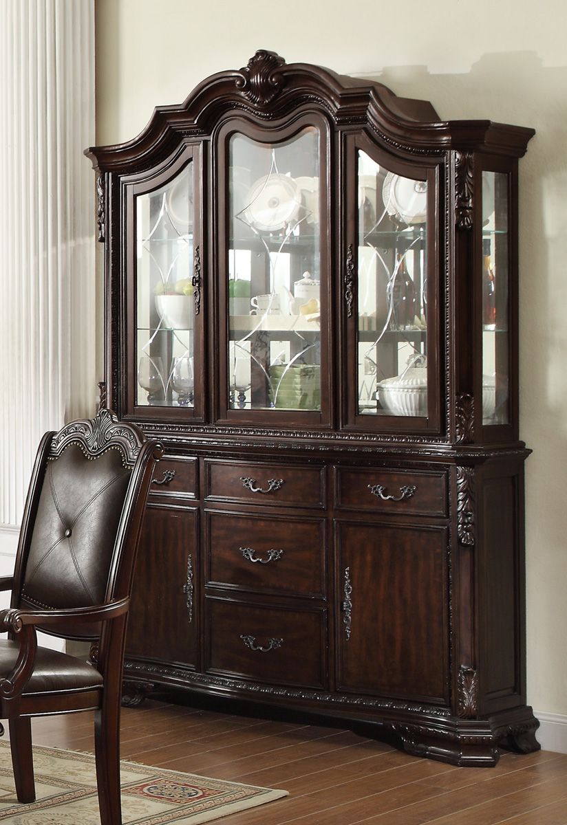 Crown Mark Kiera Buffet with Hutch in Rich Brown 2150BH - Ideal Furniture (Fresno,CA) 