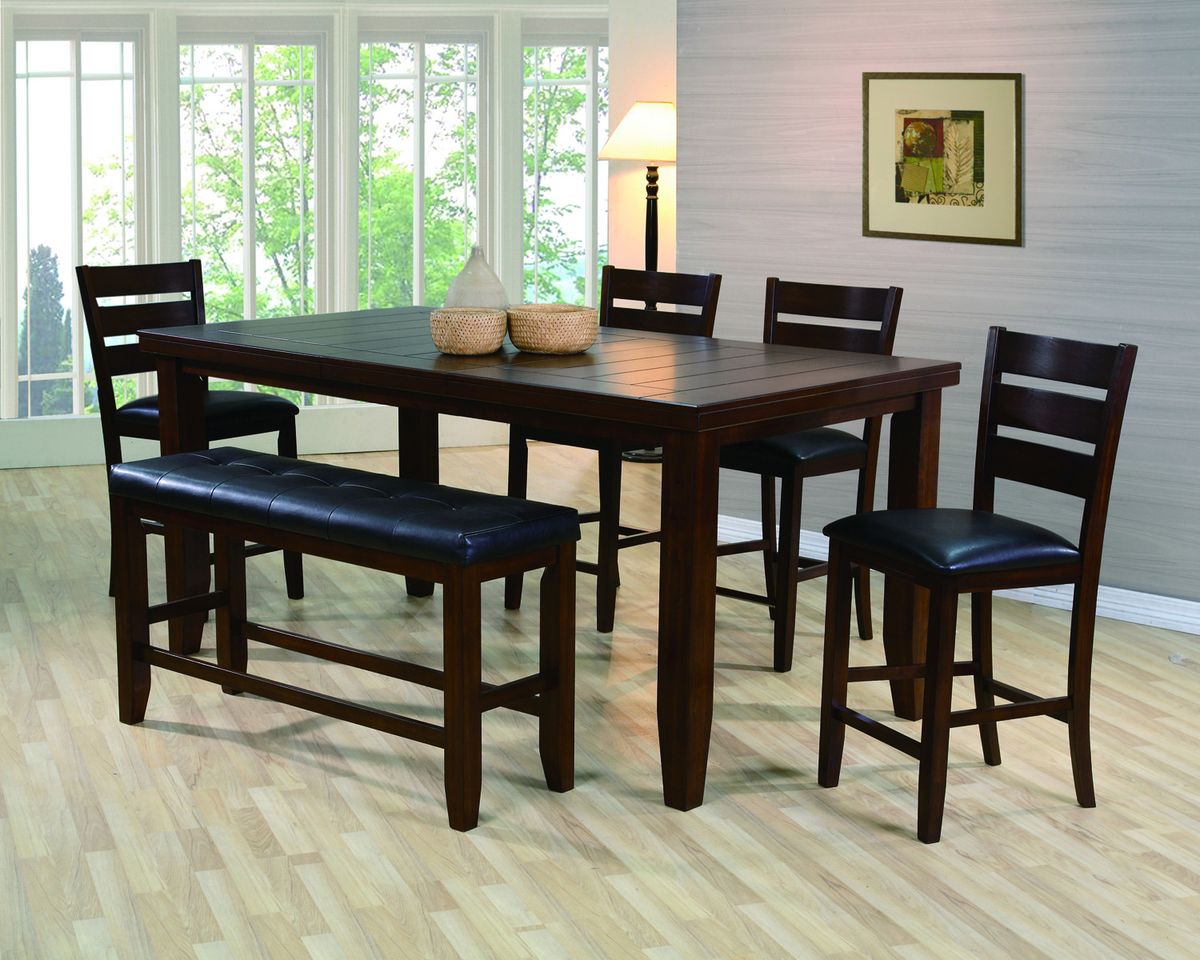 Crown Mark Bardstown Counter Height Bench in Espresso