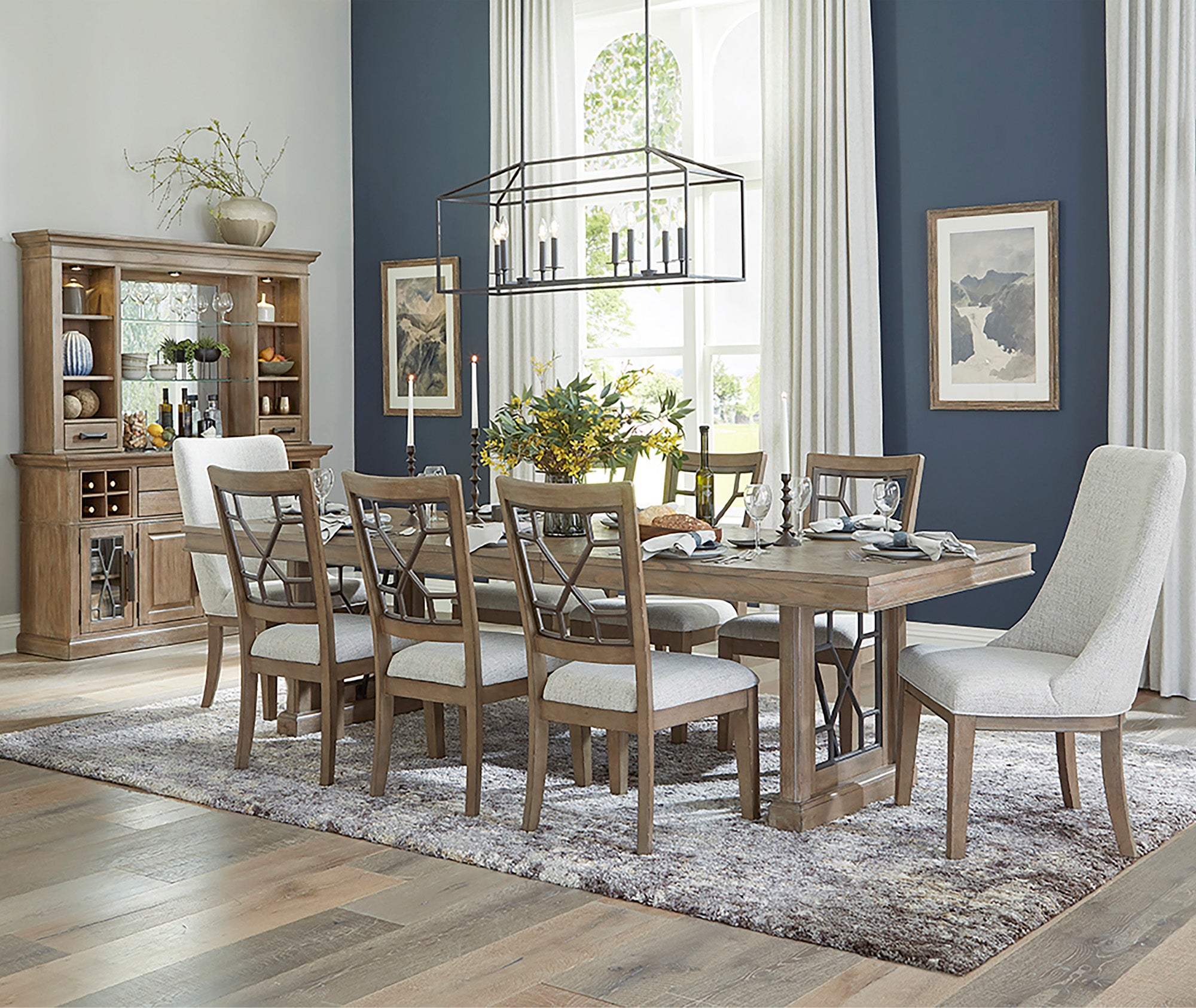 Parker House Sundance Dining - Sandstone Grid Back Dining Chair (2/CTN Sold in pairs)