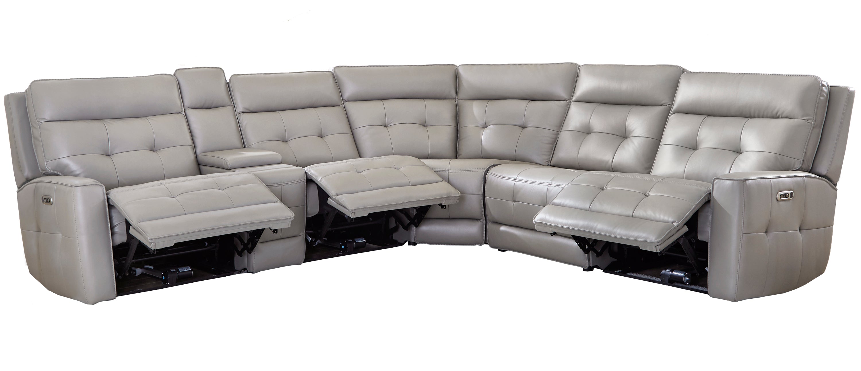 Parker Living Canterbury - Pewter 6 Piece Zero Gravity Modular Power Reclining Sectional