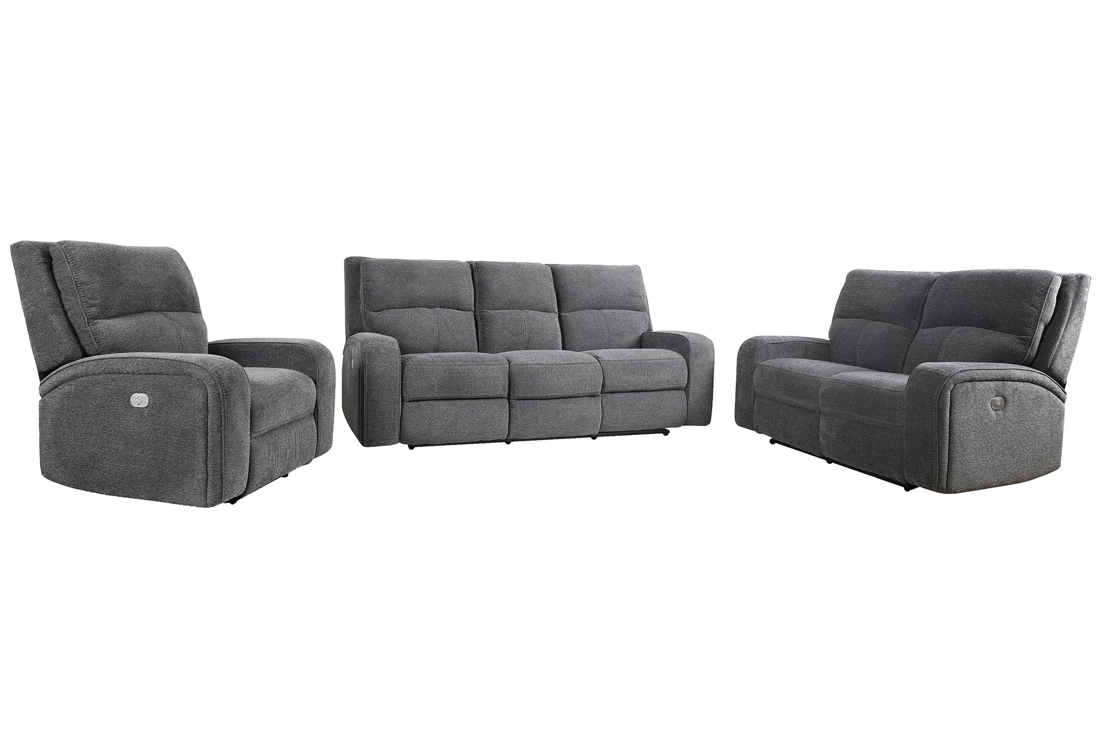 Parker Living Polaris - Bizmark Grey Power Reclining Sofa Loveseat and Recliner