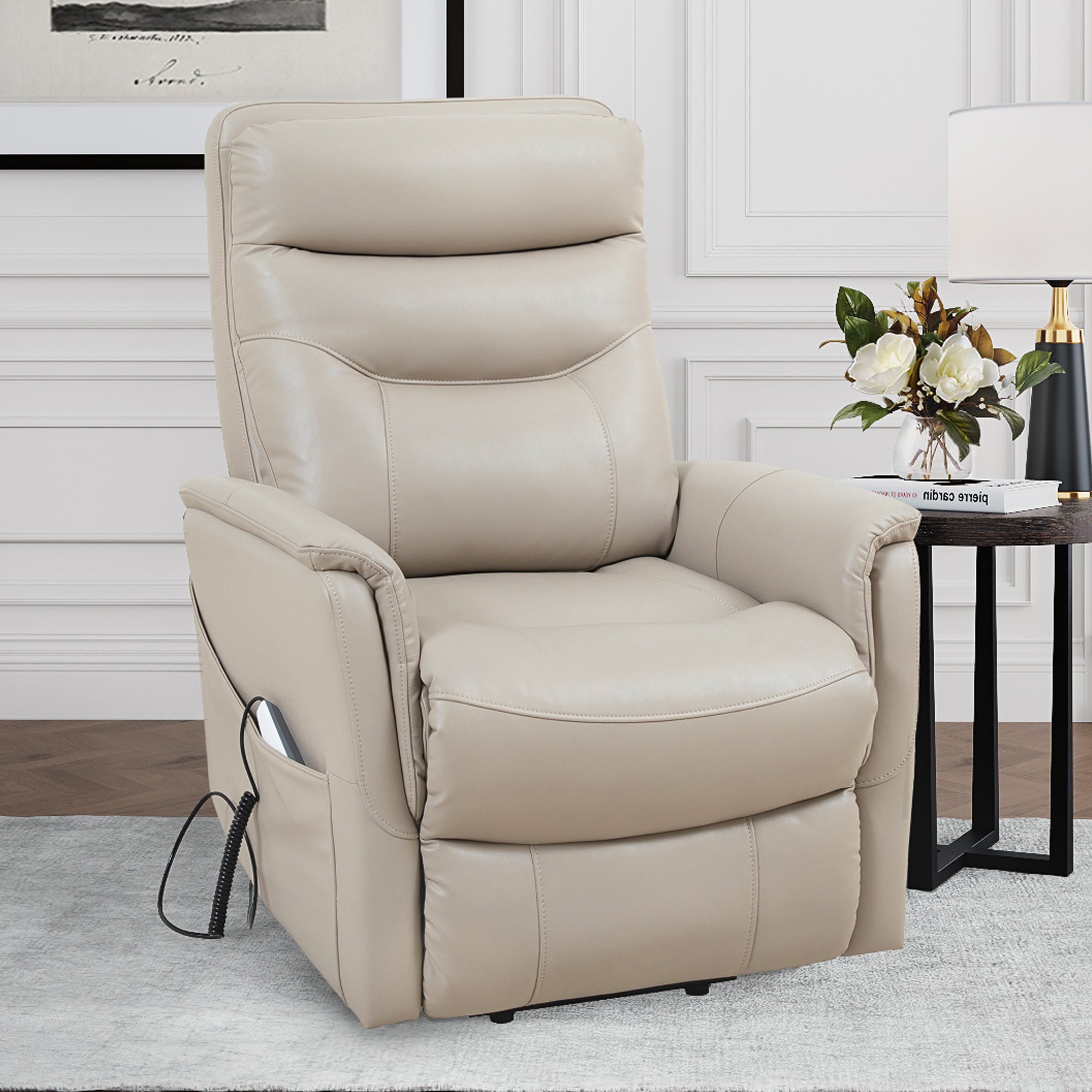 Parker Living Gemini - Softy Ivory Power Lift Recliner with Articulating Headrest
