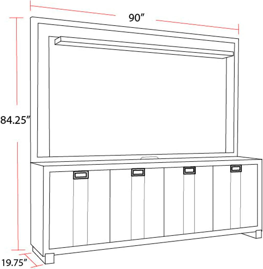 Parker House Ascent 90 in. TV Console with Hutch and Back Panel