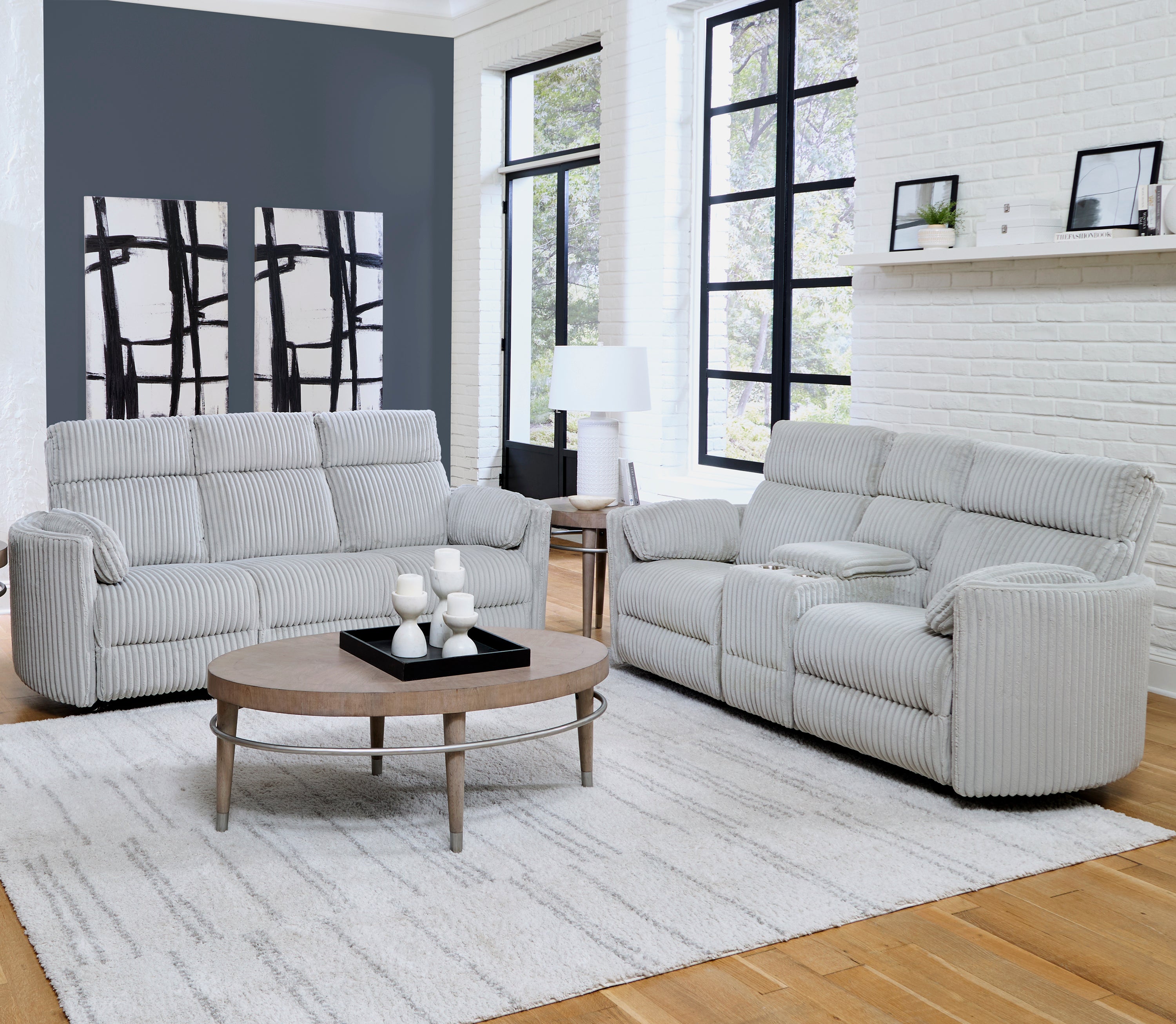 Parker Living Radius - Mega Grey Power Reclining Sofa and Loveseat